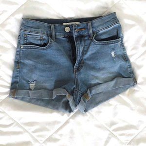 PacSun  Rebecca Blue Denim Shortie Shorts